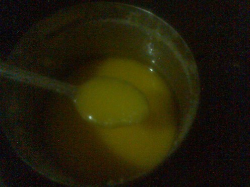 home made ghee after it has totally cooled down.