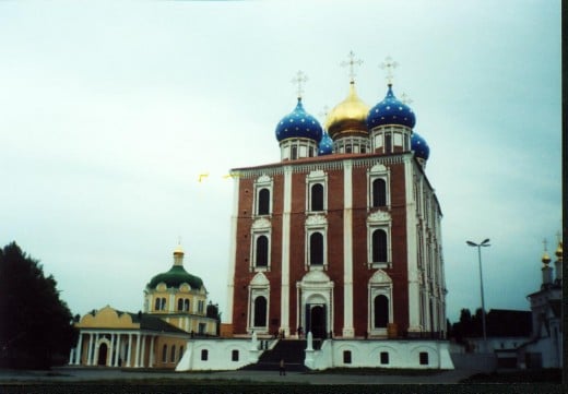 Churches inside Kremlin in Ryazan, Russia