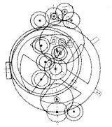  Images: Antikythera Mechanism Research Project. The top image and the image immediately beneath it depict the Olympic dial, which is divided into four quadrants representing the scattered stages of each Olympiad: NEMEA for the Nemean games, ISTHMIA