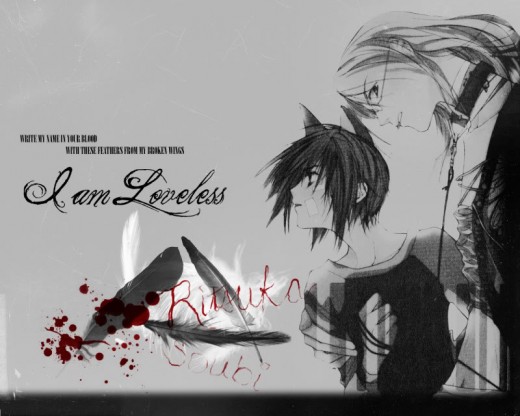 "Write your name in my blood, with the feathers from my broken wings." 