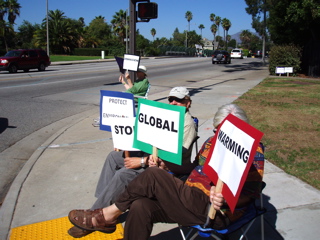 Political activists highlighting climate change.