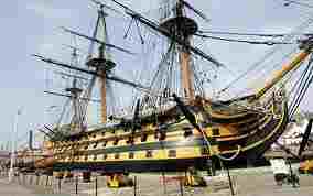 HMS Victory now, alongside in Portsmouth docks