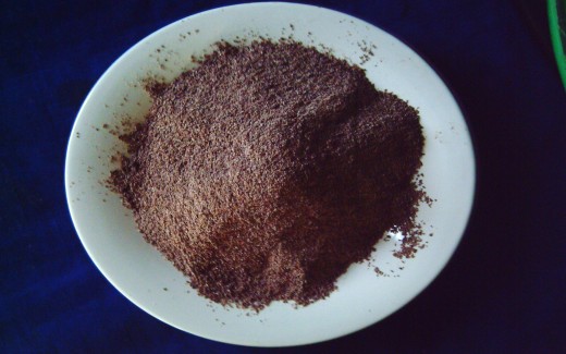 Cacao granules (Photo by Travel Man)