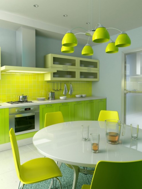 Green and Yellow Kitchen