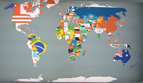 Of this picture Ginnea says "I want to incorporate the flags because I feel that's a representation of all cultures and countries coming together."