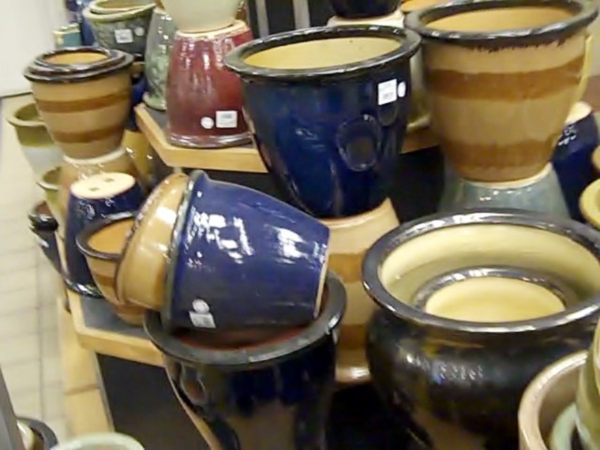 Glazed ceramic pots