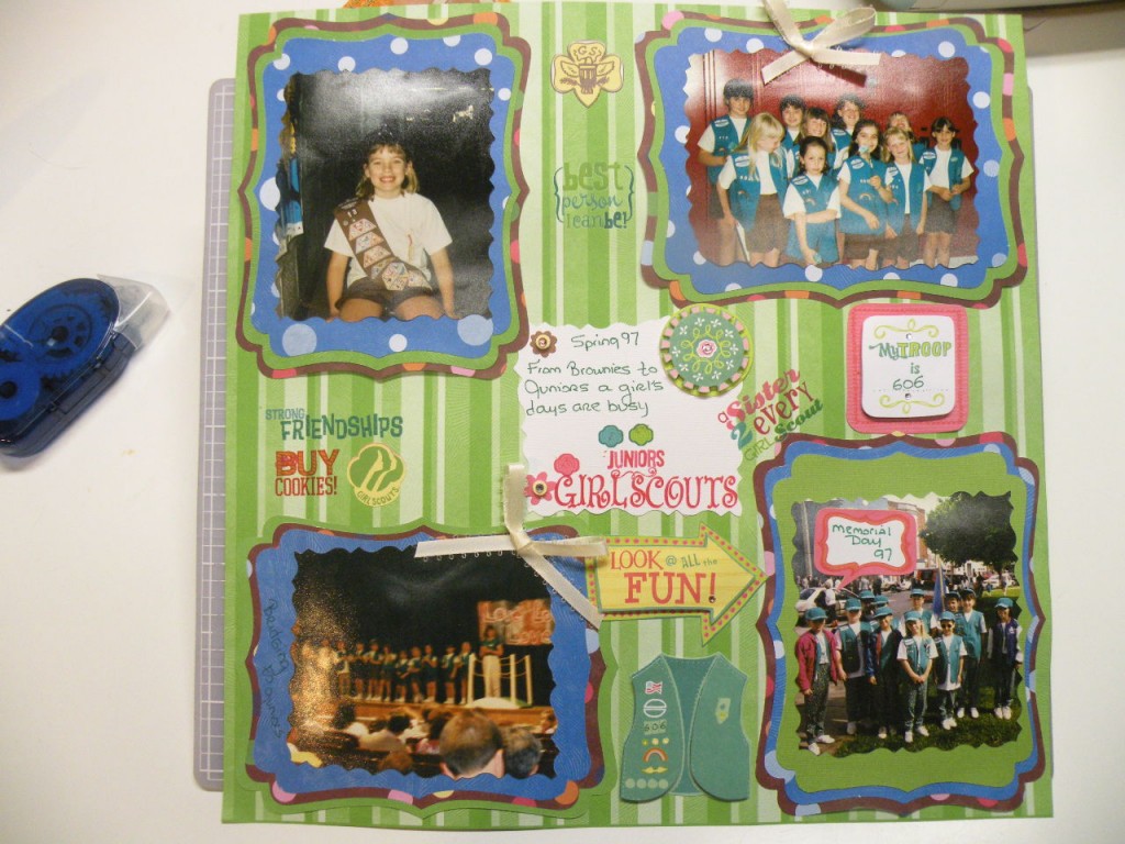 How to Make a great Scrapbooking Page with a Girl Scouting theme