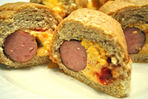 Bratwurst with Pimento Cheese