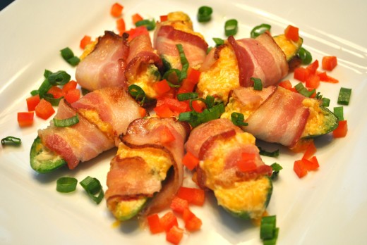 Pimento cheese stuffed jalapenos wrapped in bacon