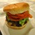 Hamburger topped with pimento cheese Hamburger topped with pimento cheese