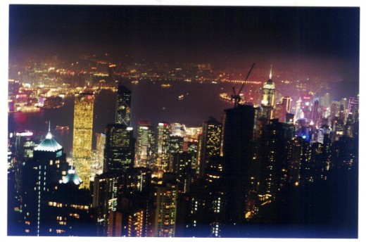 Hong Kong by Night from Victoria Peak view