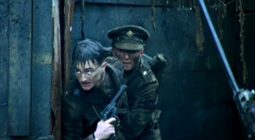Daniel Radcliffe playing Jack Kipling in the TV drama 'My Boy Jack' using a Webely MK VI revolver