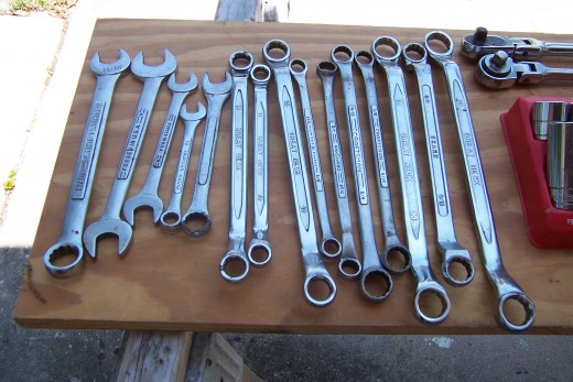 Assorted sizes of wrenches will do most home and auto repair