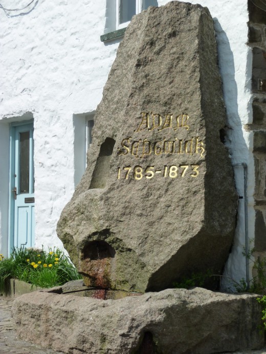 This granite memorial to Adam Sedgwick, famous son of the village and Britain's leading expert on geology in 1818, took a team of eight horses to drag into place. 