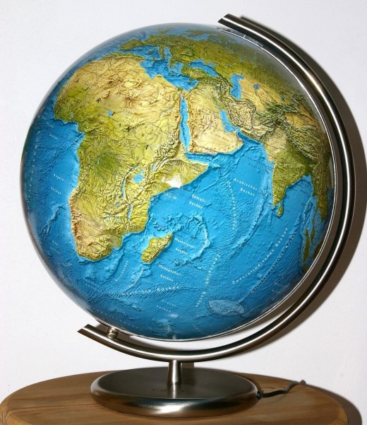 By Christian Fischer. (Own picture of a private globe, made in Germany.) [CC-BY-SA-2.5 (www.creativecommons.org/licenses/by-sa/2.5)], via Wikimedia Commons