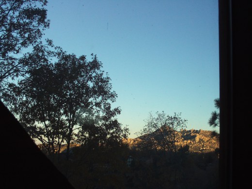 The view of The Pinnacles is mesmerizing peaking through the leaves of the oak trees.