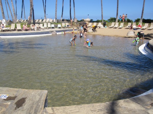 The sand kiddie pool at The Hilton Waikoloa Village.