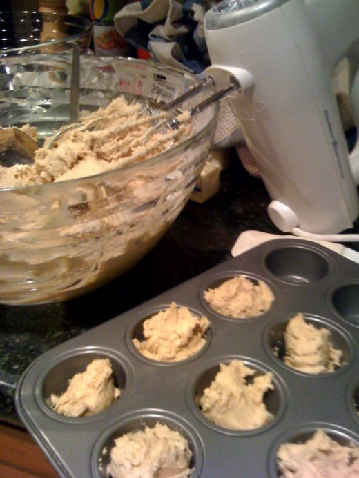 Be careful not to overfill each cup with too much cookie dough or it will rise over the edge.