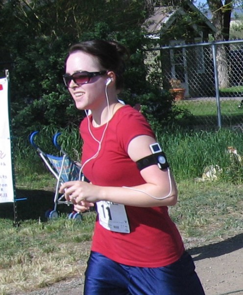 Running with some awesome music during the Fly-In Fun Run 5K in Carey, ID