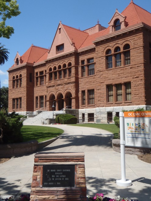 A rare example of Richardsonian Romanesque on the West Coast. Old Orange County Courthouse, Santa Ana, California, c. 1901.