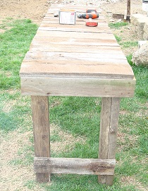 Close up of end of workbench