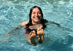 Swimming - or just having fun? Playtime is not restricted to children.