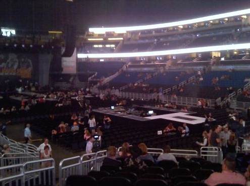 Photo from our seats....we were close, but not close enough 