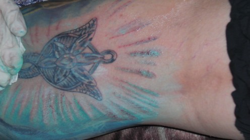Evenstar Tattoo (in progress) being created by Hannah Aitchison