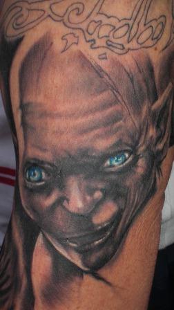 Gollum Tattoo (part of sleeve in progress) created by Adam Collins of New Wave Tattoo, London, UK