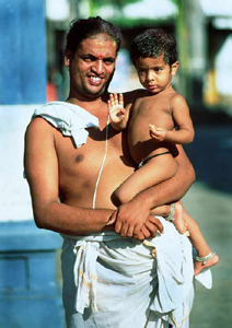 A South Indian Bramhin with his Son.