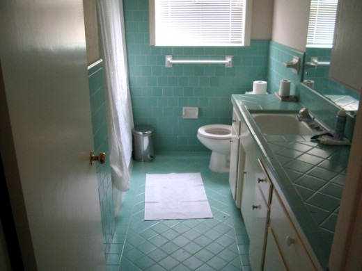 Can you spot some potential slipping dangers? Blue Bathroom by Bill Bradford 