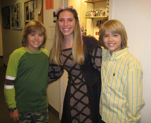 Child actor working with Dylan and Cole Sprouse on the set of, "The Suite Life of Zach and Cody."
