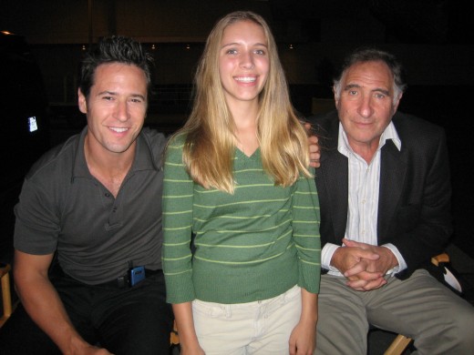 Child actor working with Rob Morrow and Judd Hirsch on the set of, "Numb3rs."