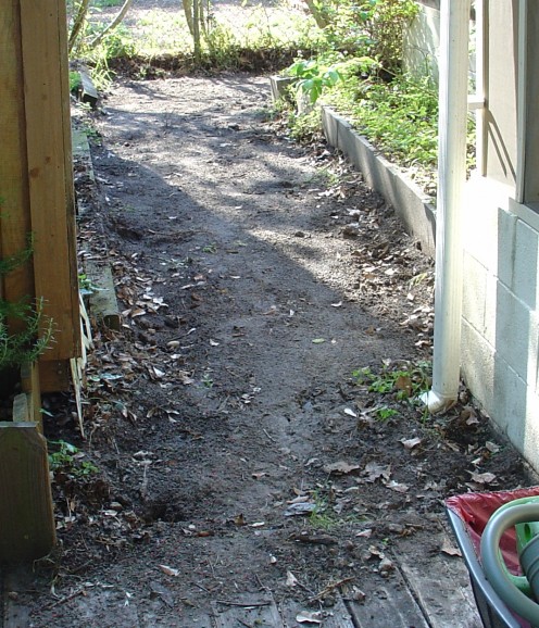 First dig a flat, shallow hole over the entire area.