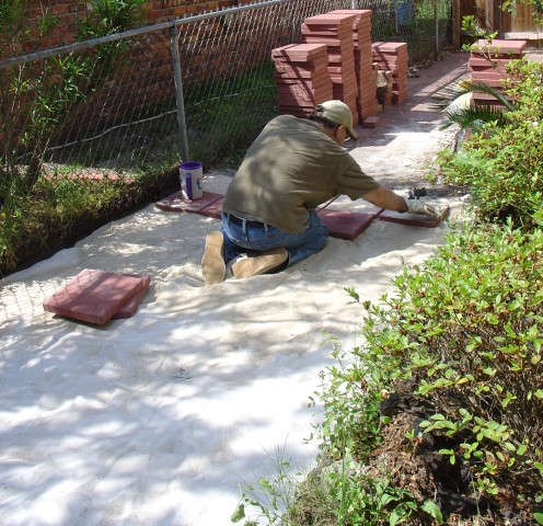 Once I posed for the shot, the construction team got back to work.