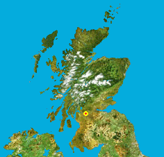 Map location of Glasgow, Scotland