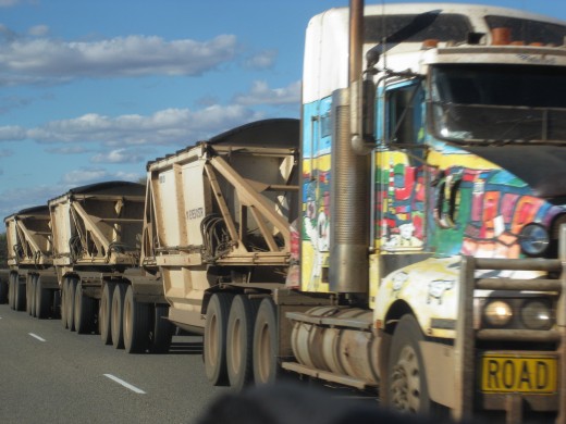 We passed road trains