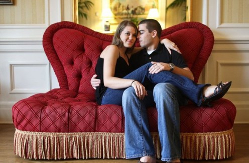 High school sweethearts Michelle and David Stoker were wed on May 13, 2011