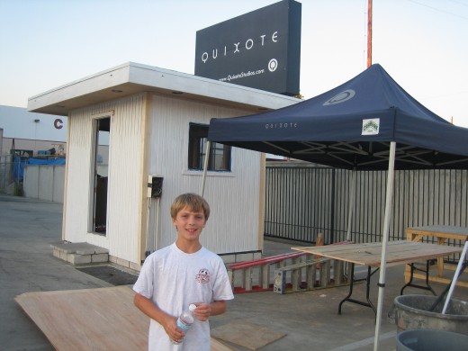 Child actor at Quixote Studios getting ready to film a scene for a movie.