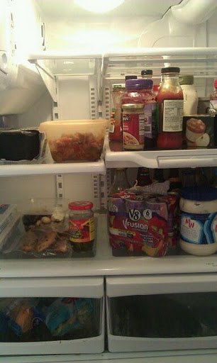 My friends clean fridge