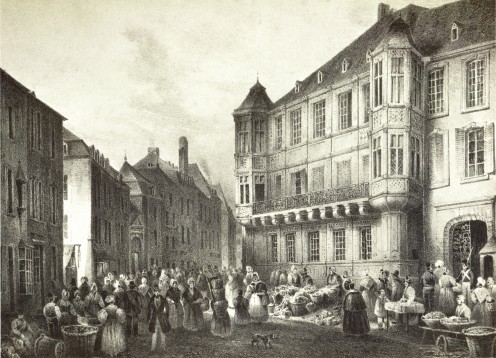 Nicolas Lies's 1834 drawing of the former government building, Luxembourg