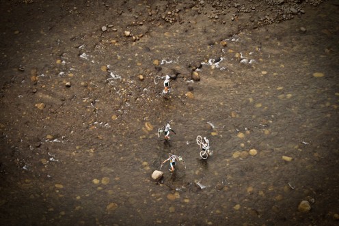 Riders wading across the Bushmans River Riders wading across the Bushmans River