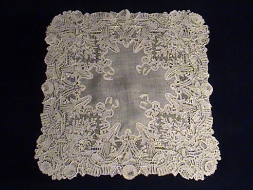 Example of a Museum quality Handkerchief too delicate to consider cleaning at home!
