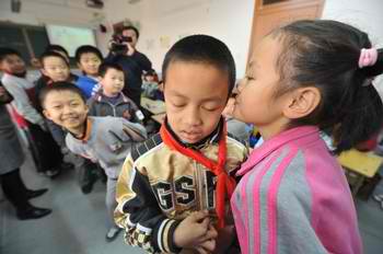 Chinese children in a sex education class