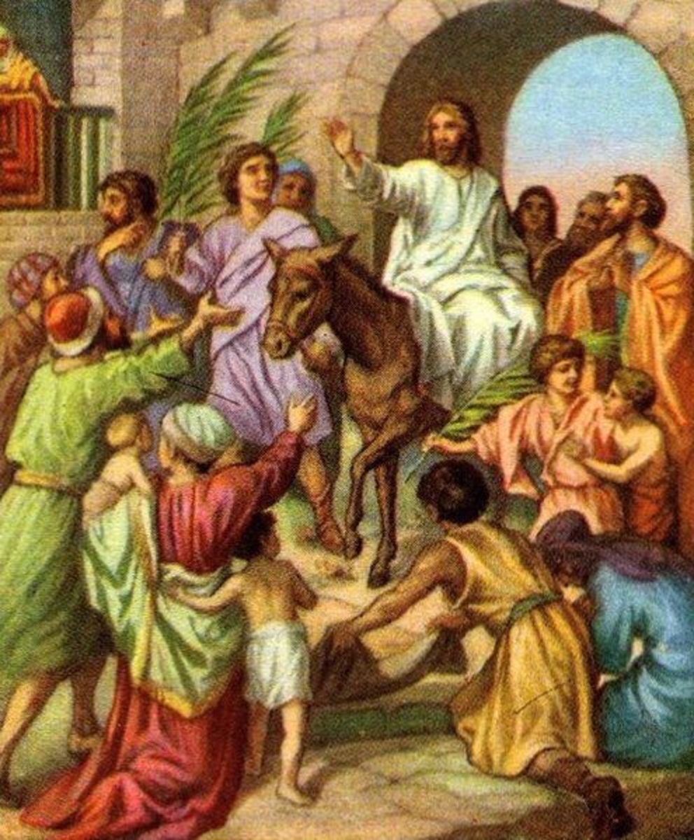 http://en.wikipedia.org/wiki/File:Jesus_entering_jerusalem_on_a_donkey.jpg