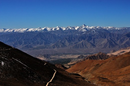 A beautiful via of Leh from Khardung La Pass