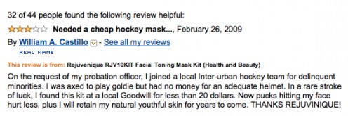 Apparently, this mask can double up as a hockey mask too, really helpful!