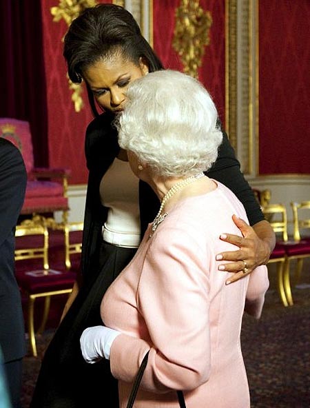 2009 and Michelle and The Queen cosy up. Protocol goes out of the window for once.