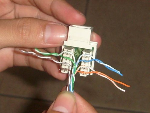 Arrange the cables according the color codes
