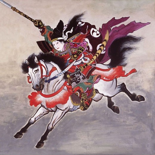 Tomoe Goizen on a horse.